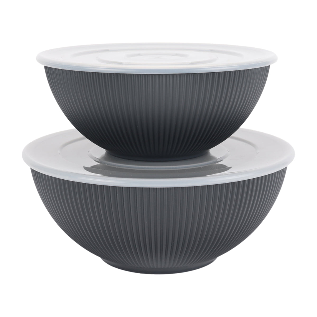 - Black 4-Piece Eco-Friendly Recycled Plastic Serve Bowl Set