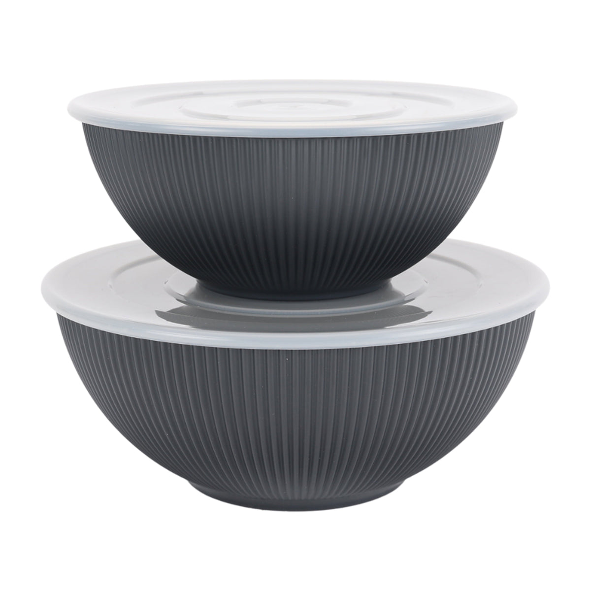 - Black 4-Piece Eco-Friendly Recycled Plastic Serve Bowl Set